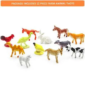 OuMuaMua 65 Pieces Animal Figures Toy Set, Plastic Mini Educational Jungle Animal Toys for Boys Girls Kids Toddlers Farm Animals. Including 44 Mini Animal Figures,16 Fences, 4 Grass and 1 Trees