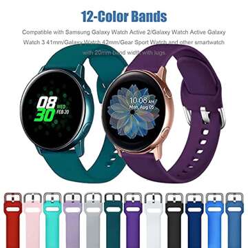 EnoYoo 12 Color Bands Compatible with Samsung Galaxy Watch 7 6 5 4 Band 40mm 44mm/ Watch 6 4 Classic...