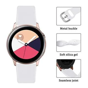 EnoYoo 12 Color Bands Compatible with Samsung Galaxy Watch 7 6 5 4 Band 40mm 44mm/ Watch 6 4 Classic 42mm 46mm 43mm 47mm/ Galaxy Watch 5 Pro 45mm/ Active 2 Band, 20mm Soft Silicone Sport Strap for Women Men