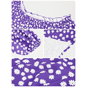 Teurkia Womens Off Shoulder Floral Print Blouse for Summer