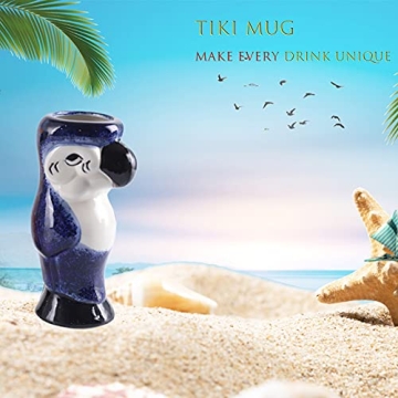 25 oz Tiki Mugs for Cocktail Set of 2 Durable Ceramic