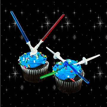 Super Z Outlet Light Sabre Cupcake Decoration Toppers Sticks Picks Set for Children Birthday Party, ...