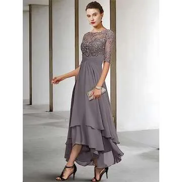 Elegant Royal Blue Mother of the Bride Dress with Ruffles