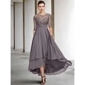 Elegant Royal Blue Mother of the Bride Dress with Ruffles