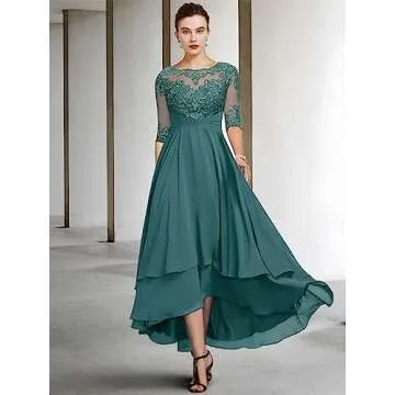 Elegant Royal Blue Mother of the Bride Dress with Ruffles