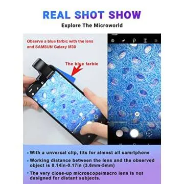 APEXEL Phone Microscope Lens, Nano Zoom 100X Phone Micro Lens for for All Smartphone with LED Light, Pocket Microscope iPhone Camera Lens Attachment Portable Micro Lens for Kids Adults Trichome Coin