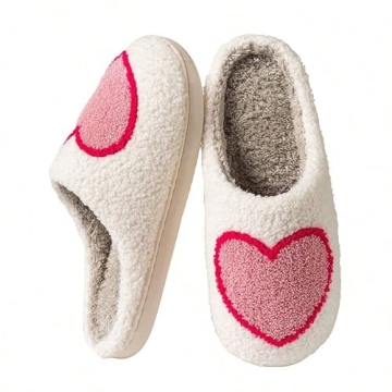 QQGB Cute Fuzzy Heart Slippers for Comfort and Style