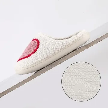 QQGB Cute Fuzzy Heart Slippers for Comfort and Style