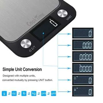 Digital Kitchen/Food Scale Grams and Ounces - Ultra Slim/Multifunction/Tare Function Kitchen Weight Scales for Cooking & Baking - 22lb/10kg Capacity,0.04oz/1g(Batteries Included)