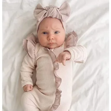 JIAHANG 6 PCS Baby Waffle Bow Hats for Infants