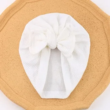 JIAHANG 6 PCS Baby Waffle Bow Hats for Infants