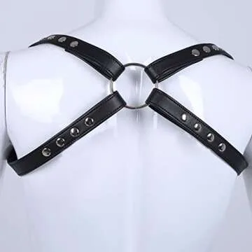 Stylish Adjustable Faux Leather Chest Harness for Men