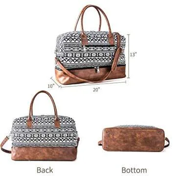 MyMealivos Stylish Weekender Bag with Shoe Compartment