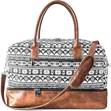 MyMealivos Stylish Weekender Bag with Shoe Compartment