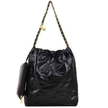 Dboar Quilted Tote Bag - Luxury Hobo Shoulder Bag for Women