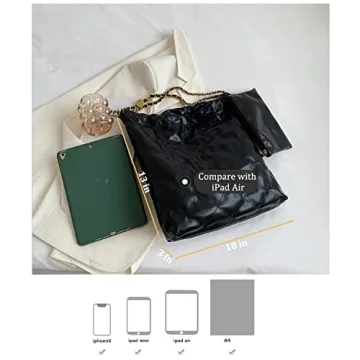 Dboar Quilted Tote Bag - Luxury Hobo Shoulder Bag for Women