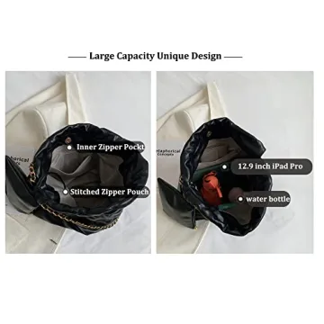 Dboar Quilted Tote Bag - Luxury Hobo Shoulder Bag for Women