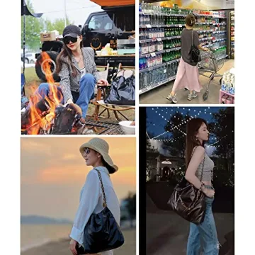 Dboar Quilted Tote Bag - Luxury Hobo Shoulder Bag for Women