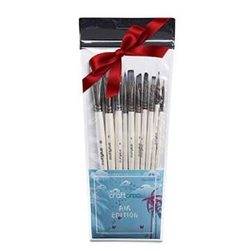 Craftamo Paint Brush Set. 10 Professional Paint Brushes for Artists. Use as Watercolor Brushes, Acrylic Paint Brushes, Oil Paint Brushes and Face Paint Brushes.