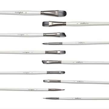 Craftamo Paint Brush Set. 10 Professional Paint Brushes for Artists. Use as Watercolor Brushes, Acrylic Paint Brushes, Oil Paint Brushes and Face Paint Brushes.