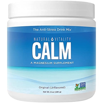 Natural Vitality Calm, Magnesium Citrate Supplement, Anti-Stress Drink Mix Powder, Unflavored - 8 Ou...
