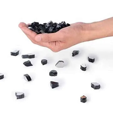 High Luster, 1/2" Reflective Tempered Fire Glass in Dark Matter Black, 10 Pound Jar, by Celestial Fire Glass