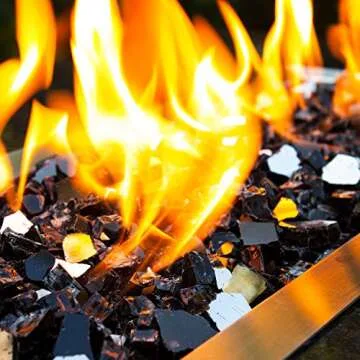 High Luster, 1/2" Reflective Tempered Fire Glass in Dark Matter Black, 10 Pound Jar, by Celestial Fire Glass