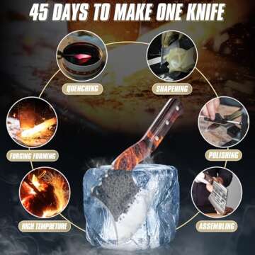 Dream Reach Meat Cleaver Knife Heavy Duty Bone Chopper High Carbon Bone Cutting Knife Hand Forged Butcher Knife Meat Bone Cleaver Knife with Cover for Kitchen BBQ Thanksgiving Christmas Gifts