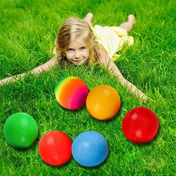 Ogrmar 6PCS Playground Balls with Pump for Outdoor Fun