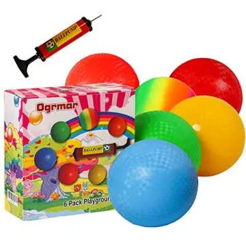 Ogrmar 6PCS Playground Balls with Pump for Outdoor Fun