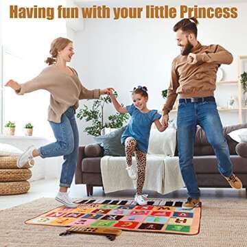 Bluejay Baby Piano Mat, Musical Keyboard Learning Toys with 26 Letters, Electronic Music Animal Touc...