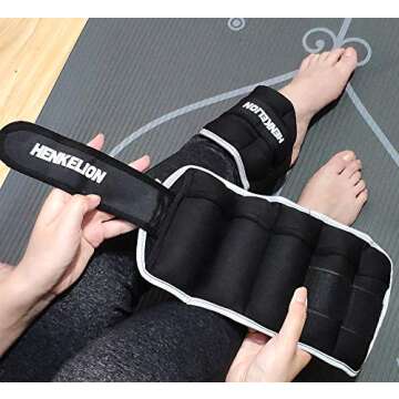 Henkelion 1 Pair Adjustable Ankle Weights for Fitness