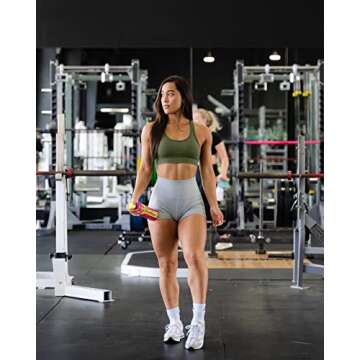 ALTERWEGAL Women's Medium Impact Seamless Bra Removable Cups Workout Exercise Sports Yoga Gym Bras Army Green Marl