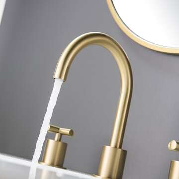 Stylish MR. FAUCET Gold 2 Cross-Handle Bathroom Faucet