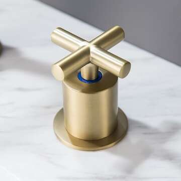 Stylish MR. FAUCET Gold 2 Cross-Handle Bathroom Faucet