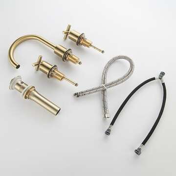 Stylish MR. FAUCET Gold 2 Cross-Handle Bathroom Faucet