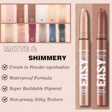 Melsintern Reddish Brown Eyeshadow Stick Makeup,Matte Cream Eye Shadow Pencil,High Pigmented Crease ...