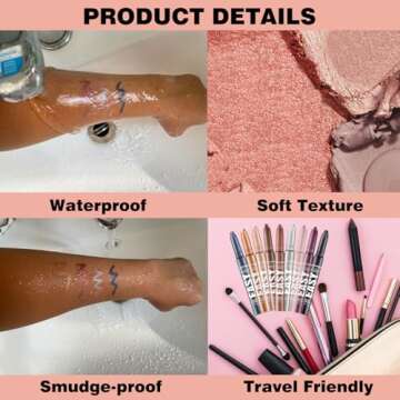 Melsintern Reddish Brown Eyeshadow Stick Makeup,Matte Cream Eye Shadow Pencil,High Pigmented Crease proof Glitter Eye Shadow Brightener Stick,Waterproof Long Lasting Eye Highlighter Crayon Eyeliner