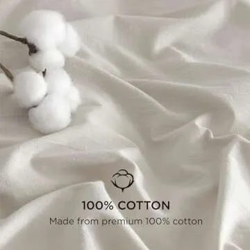 Bedsure 100% Stone Washed Cotton Duvet Cover King - Linen Grey Minimalist Cotton Duvet Cover Linen Like - 3 Pieces GentleSoft™ Plain Simple Bedding Set with 2 Pillow Shams (Linen Grey, King, 104"x90")