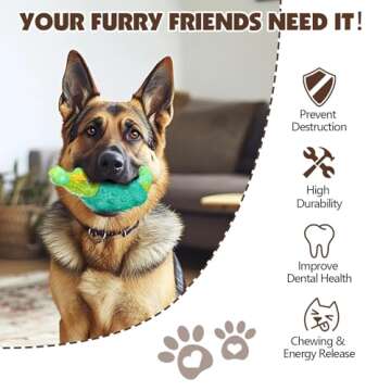 TOOPTATE Durable Dog Toys for Aggressive Chewers - 2 Pack Tough Indestructible Squeak Dog Chew Toys ...