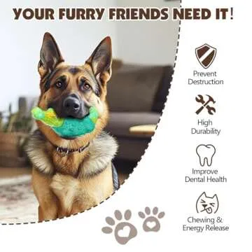 TOOPTATE Durable Dog Toys for Aggressive Chewers - 2 Pack Tough Indestructible Squeak Dog Chew Toys ...