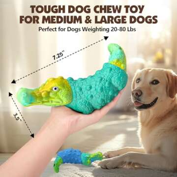 TOOPTATE Durable Dog Toys for Aggressive Chewers - 2 Pack Tough Indestructible Squeak Dog Chew Toys for Large Medium Small Dogs and Puppies