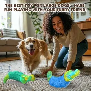 TOOPTATE Durable Dog Toys for Aggressive Chewers - 2 Pack Tough Indestructible Squeak Dog Chew Toys for Large Medium Small Dogs and Puppies