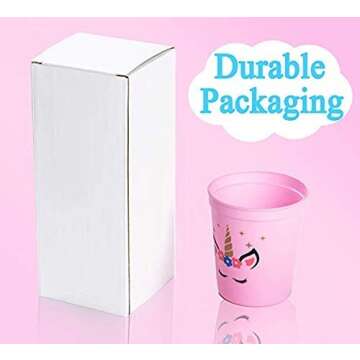 Joy Day Unicorn Cups for Kids Birthday Parties and More