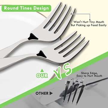 Lehoo Toddler Utensils Stainless Steel Silverware Set