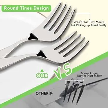 Lehoo Toddler Utensils Stainless Steel Silverware Set