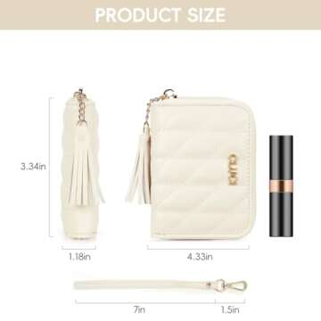 CLUCI Small Wallet for Women RFID Blocking Leather Quilted Credit Card Womens Wallet with Wristlet Beige