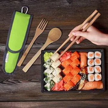 AYFLOR Bamboo Utensils Set - Eco-Friendly Travel Solution