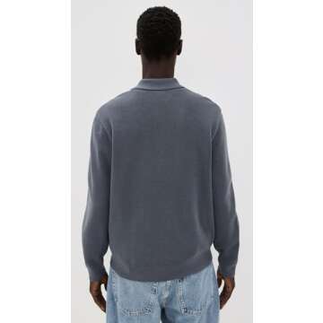 Madewell Men's Merino Milano Polo Shirt, Dark Grey, L