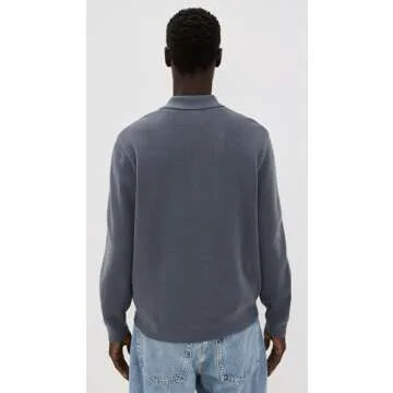 Madewell Men's Merino Milano Polo Shirt, Dark Grey, L